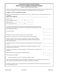 Form SF-15 Affidavit of Non-applicant Household Member - Georgia Dream Homeownership Program - Georgia (United States)