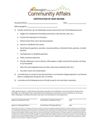 Document preview: Certification of Zero Income - Hud 811 Program - Georgia (United States)