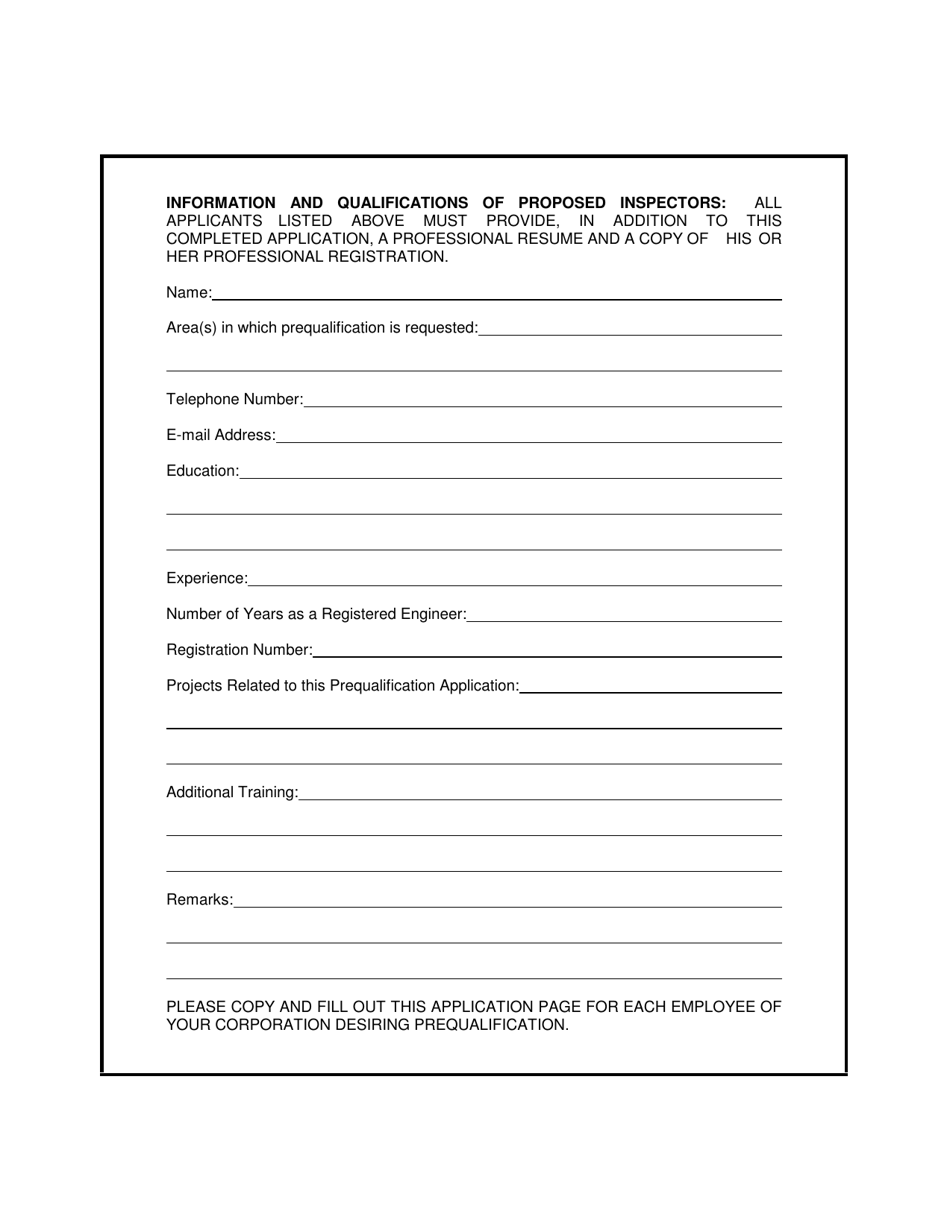 Application for Prequalification for Inspections (Corporation) - Georgia (United States), Page 2