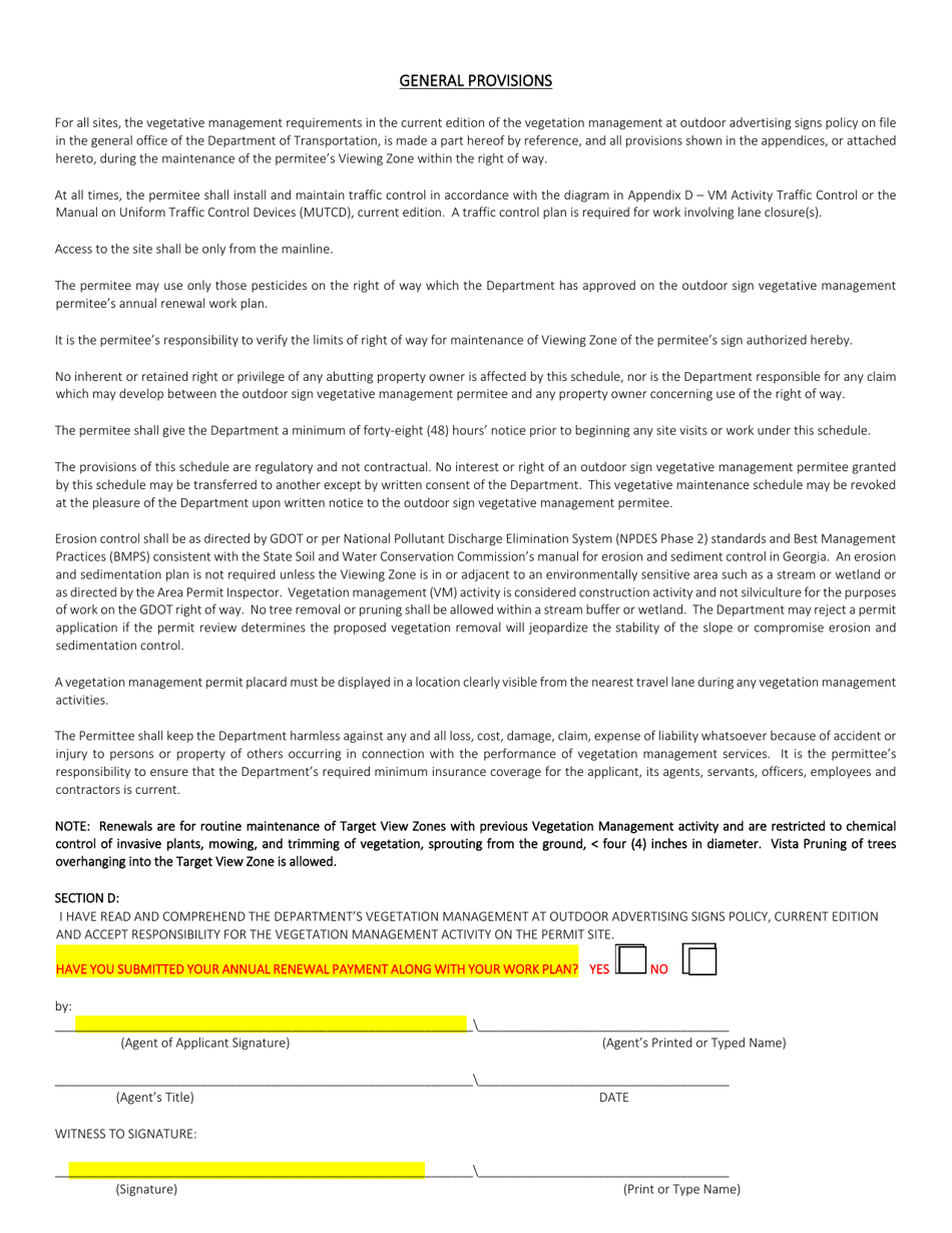 Annual Work Plan for Vegetation Management at Outdoor Advertising Signs - Georgia (United States), Page 2