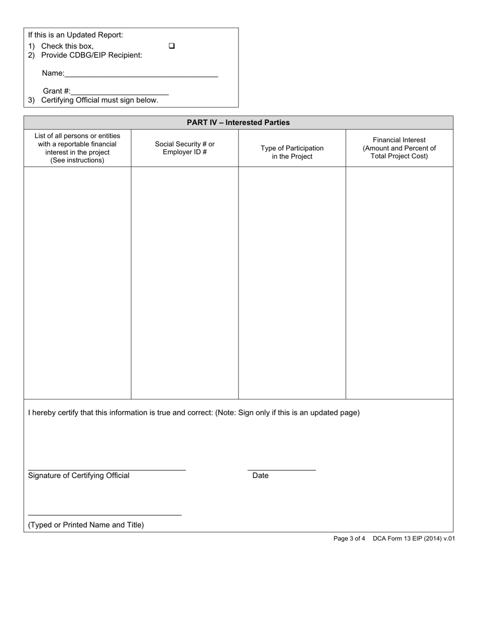 DCA Form 13 EIP Disclosure Report - Cdbg / Eip Program - Georgia (United States), Page 3