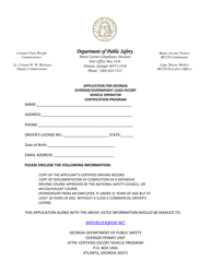 Document preview: Application for Georgia Oversize/Overweight Load Escort - Vehicle Operator - Certification Program - Georgia (United States)
