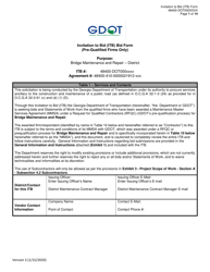 Document preview: Invitation to Bid (Itb) Bid Form - Bridge Maintenance and Repair - District - Georgia (United States)