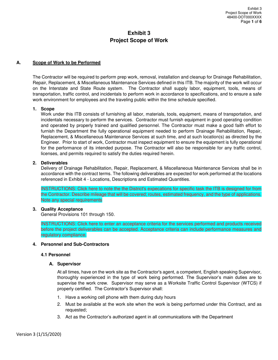 Invitation to Bid (Itb) Bid Form - Drainage Rehabilitation, Repair, Replacement,  Miscellaneous Maintenance Services - District - Georgia (United States), Page 26