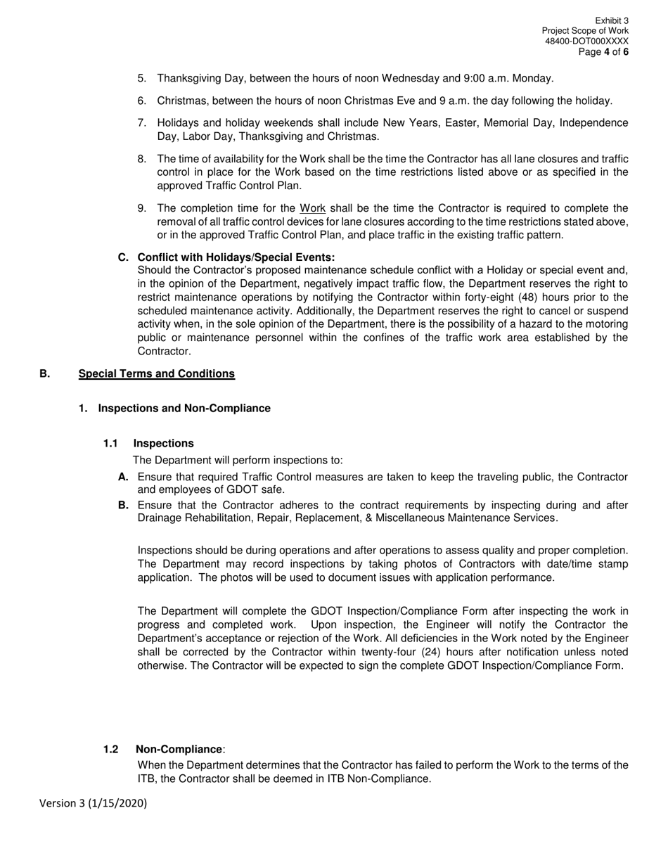 Invitation to Bid (Itb) Bid Form - Drainage Rehabilitation, Repair, Replacement,  Miscellaneous Maintenance Services - District - Georgia (United States), Page 29