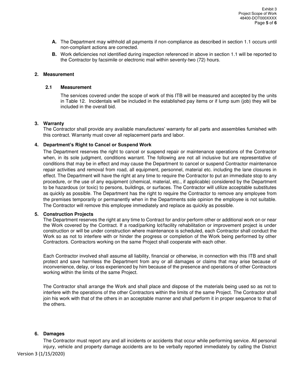 Invitation to Bid (Itb) Bid Form - Drainage Rehabilitation, Repair, Replacement,  Miscellaneous Maintenance Services - District - Georgia (United States), Page 30