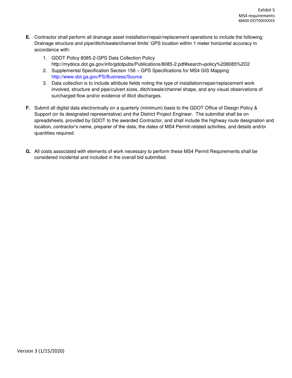Invitation to Bid (Itb) Bid Form - Drainage Rehabilitation, Repair, Replacement,  Miscellaneous Maintenance Services - District - Georgia (United States), Page 34