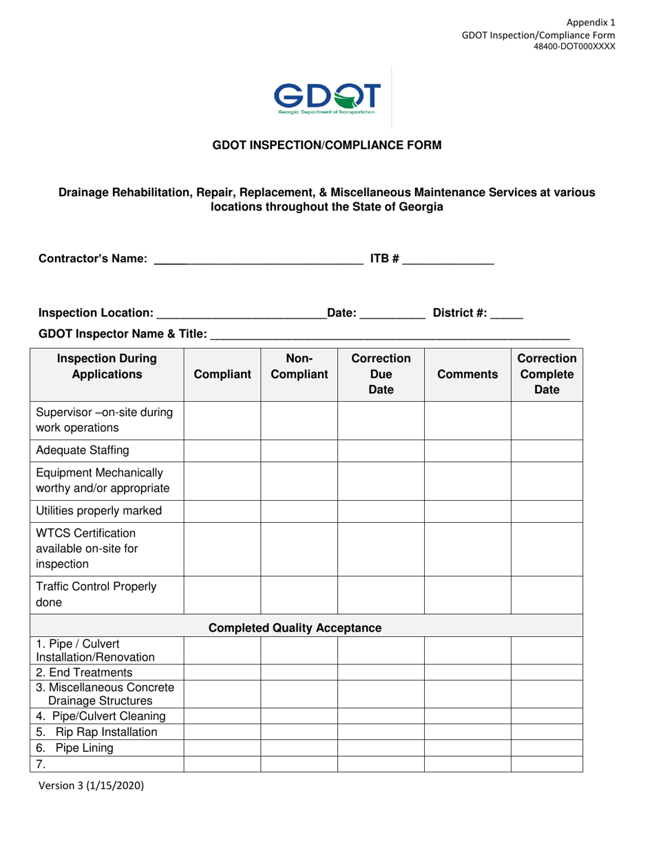 Invitation to Bid (Itb) Bid Form - Drainage Rehabilitation, Repair, Replacement,  Miscellaneous Maintenance Services - District - Georgia (United States), Page 35