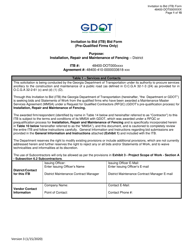 Document preview: Invitation to Bid (Itb) Bid Form - Installation, Repair and Maintenance of Fencing - District - Georgia (United States)
