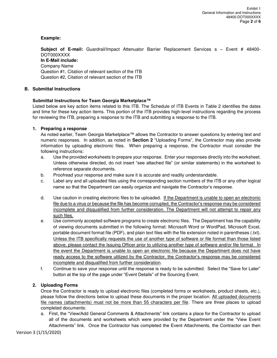 Invitation to Bid (Itb) Bid Form - Guardrail / Impact Attenuator Barrier Replacement Services - District - Georgia (United States), Page 18