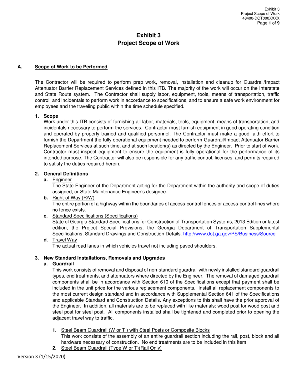 Invitation to Bid (Itb) Bid Form - Guardrail / Impact Attenuator Barrier Replacement Services - District - Georgia (United States), Page 24
