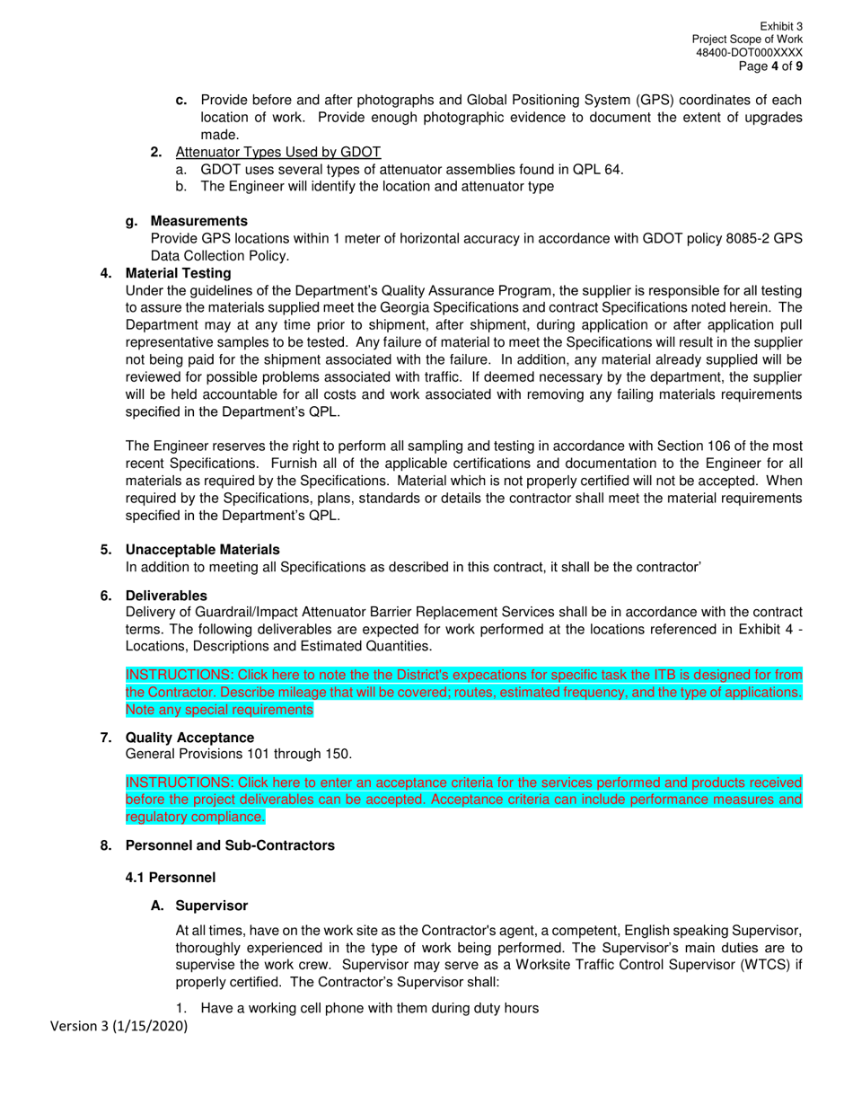 Invitation to Bid (Itb) Bid Form - Guardrail / Impact Attenuator Barrier Replacement Services - District - Georgia (United States), Page 27