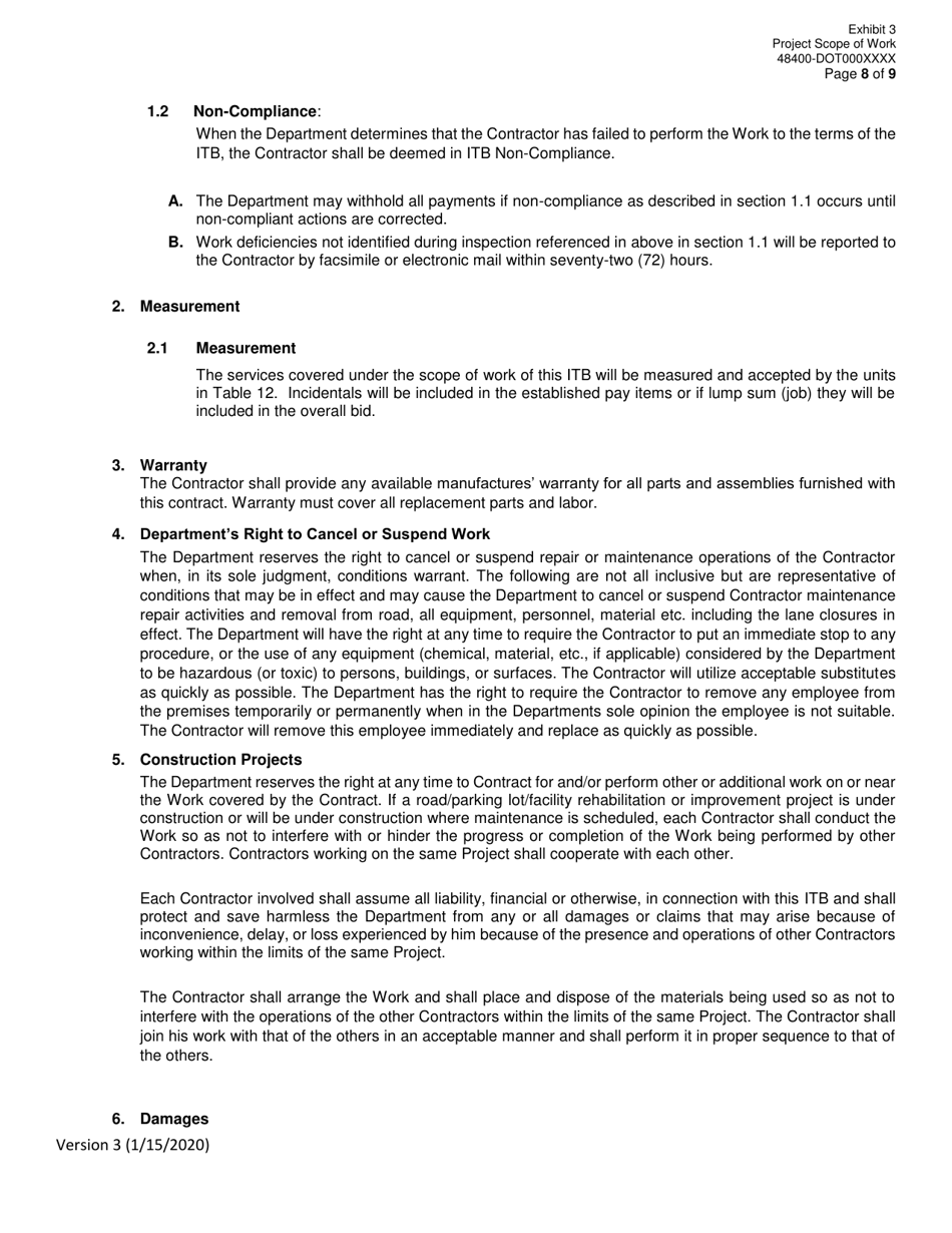 Invitation to Bid (Itb) Bid Form - Guardrail / Impact Attenuator Barrier Replacement Services - District - Georgia (United States), Page 31