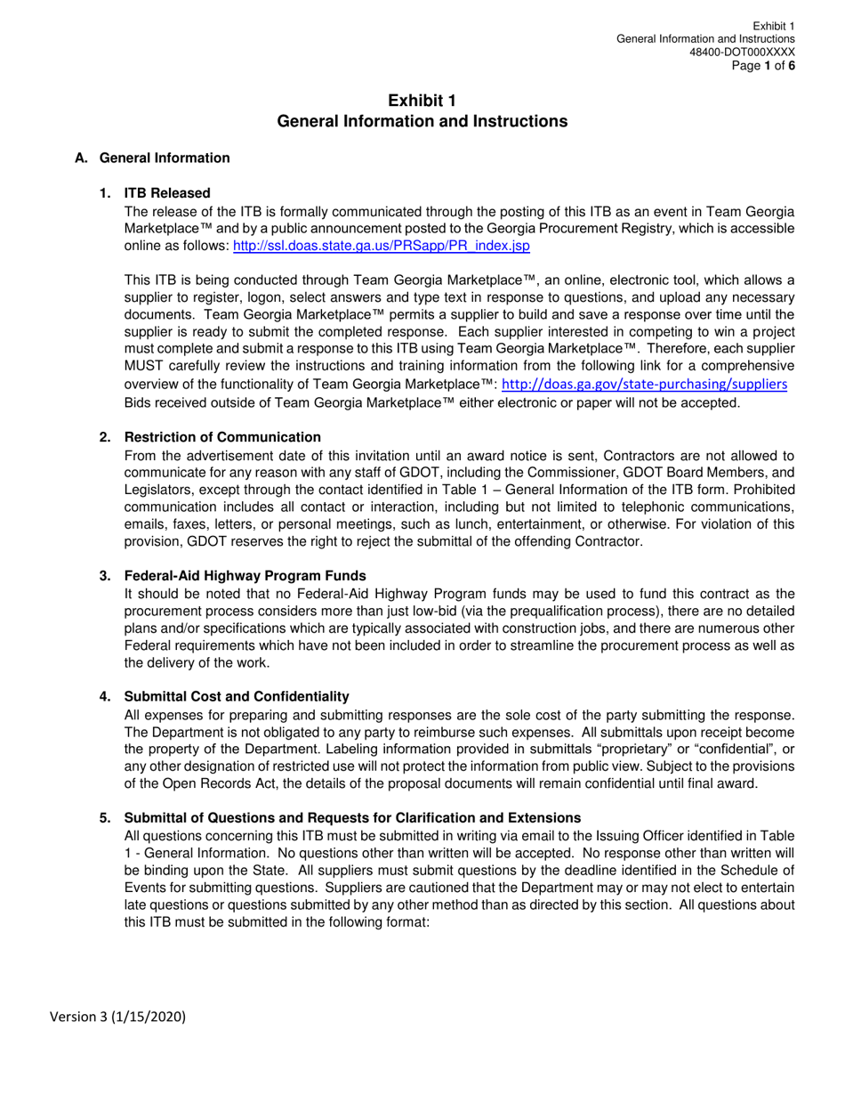 Invitation to Bid (Itb) Bid Form - Pavement Preservation and Maintenance Services - District - Georgia (United States), Page 15