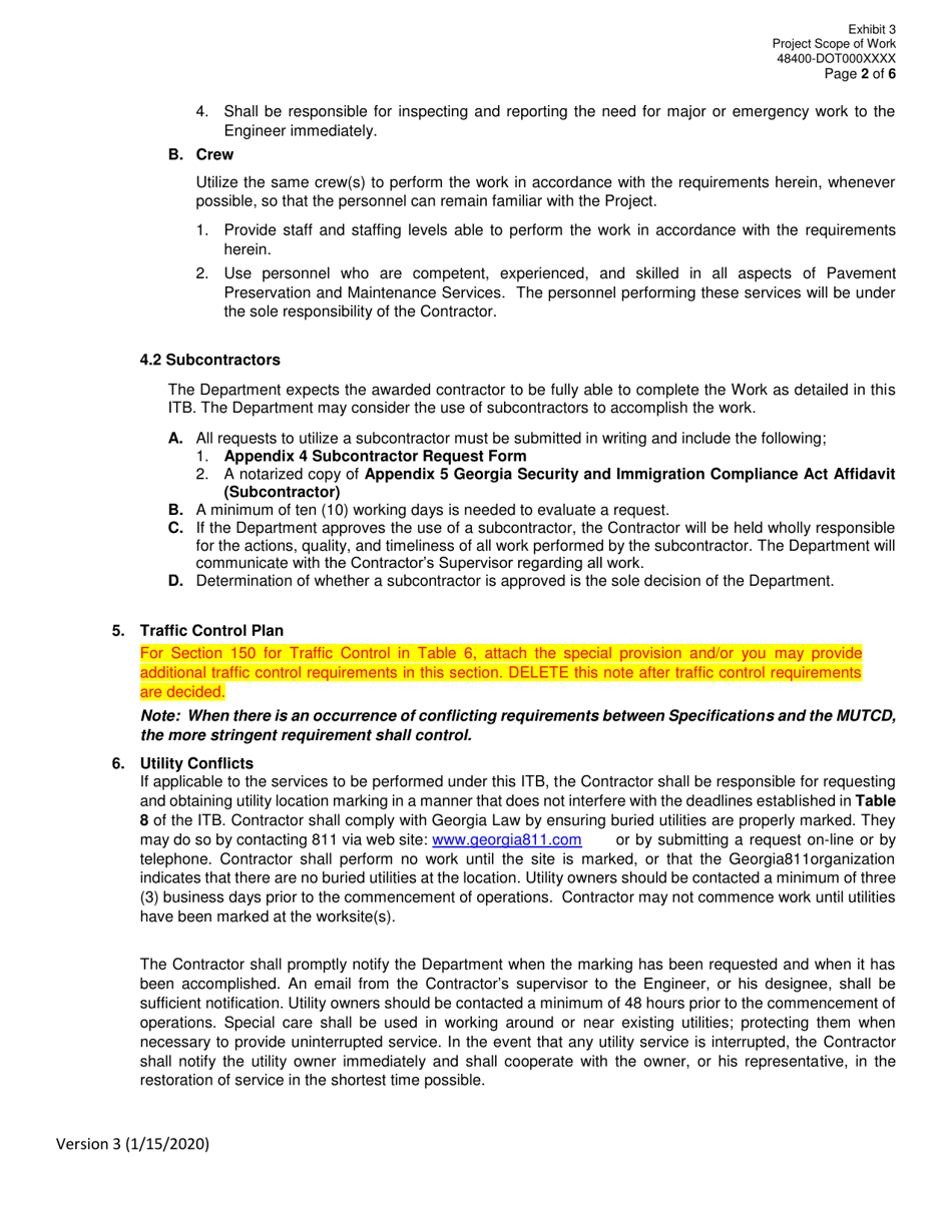 Invitation to Bid (Itb) Bid Form - Pavement Preservation and Maintenance Services - District - Georgia (United States), Page 23