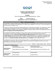 Document preview: Invitation to Bid (Itb) Bid Form - Short Line Highway Pavement Marking Services - Distric - Georgia (United States)