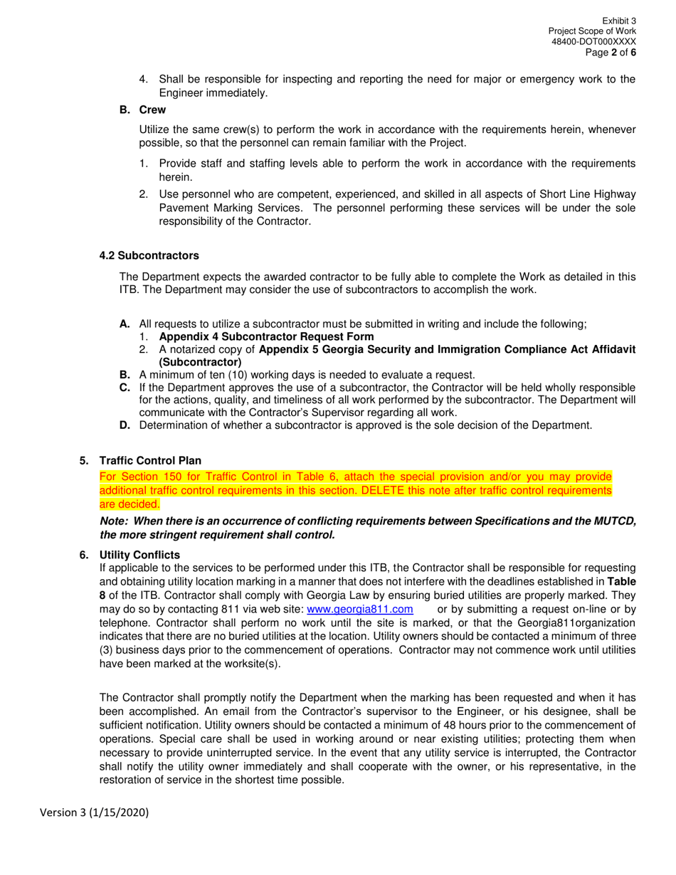Invitation to Bid (Itb) Bid Form - Short Line Highway Pavement Marking Services - Distric - Georgia (United States), Page 23