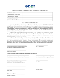 Document preview: Georgia Security and Immigration Compliance Act Affidavit - Sub-contractor Affidavit - Georgia (United States)
