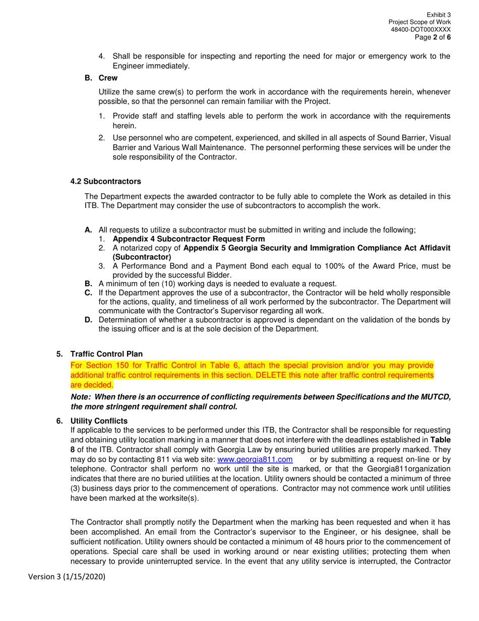 Invitation to Bid (Itb) Bid Form - Sound Barrier, Visual Barrier and Various Wall Maintenance - District - Georgia (United States), Page 23