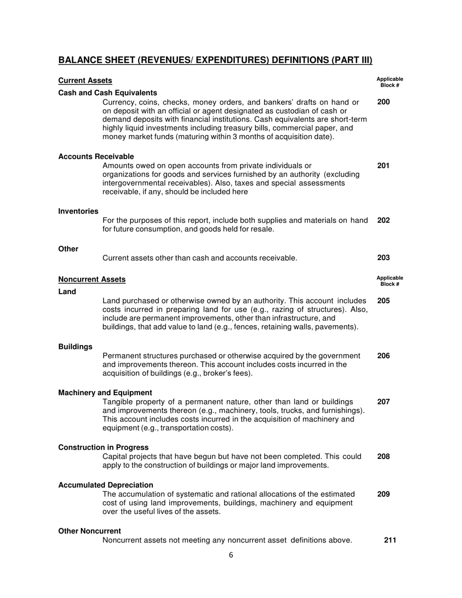 Instructions for Report of Authority Finances - Georgia (United States), Page 6