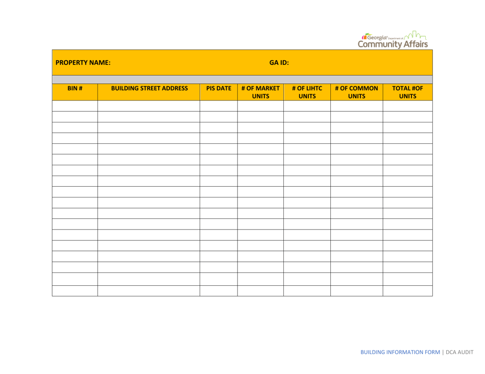 Building Information Form - Georgia (United States), Page 3