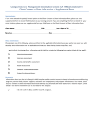 Document preview: Georgia Homeless Management Information System (Ga Hmis) Collaborative Client Consent to Share Information - Supplemental Form - Georgia (United States)