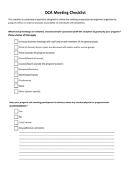 Dca Meeting Checklist - Georgia (United States), Page 9