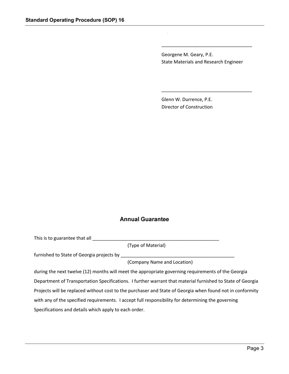 Form SOP16 Inspection of Reinforcement Steel - Georgia (United States), Page 3