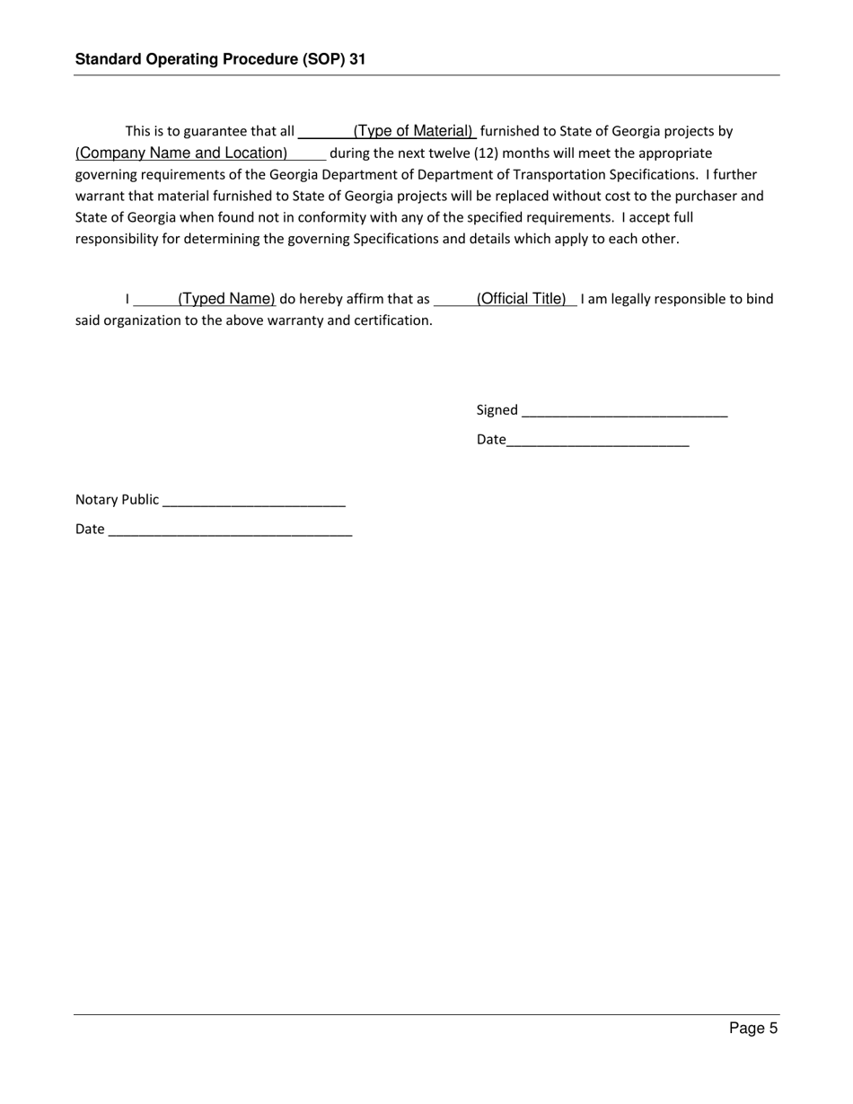 Form SOP31 Inspection of Treated Timber Products - Georgia (United States), Page 5