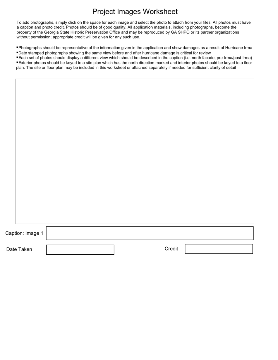 Project Images Worksheet - Georgia (United States), Page 1