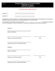 DCA Form 11 &quot;Cooperating Agreement - Cdbg-Mit Program&quot; - Georgia (United States)