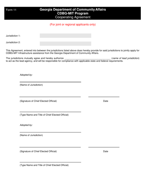 DCA Form 11  Printable Pdf
