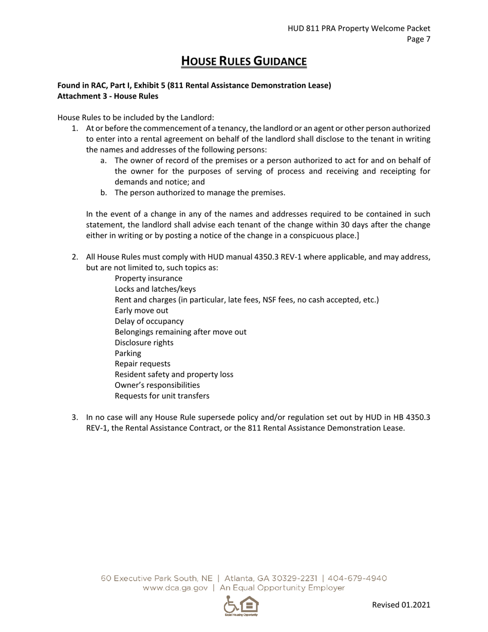 Form HUD811 PRA Rac Worksheet - Georgia (United States), Page 7