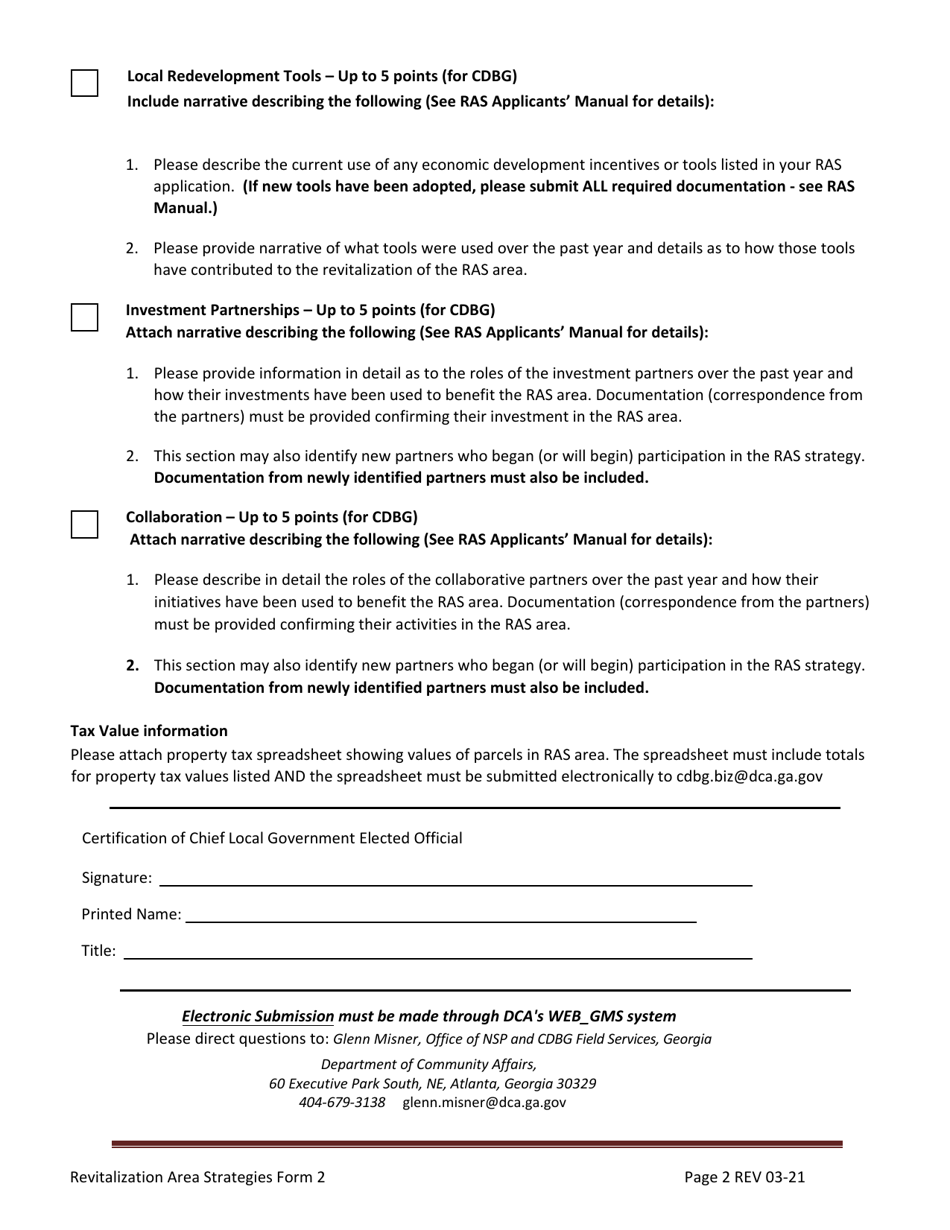 RAS Form 2 Revitalization Area Strategies Annual Progress Report - Georgia (United States), Page 2