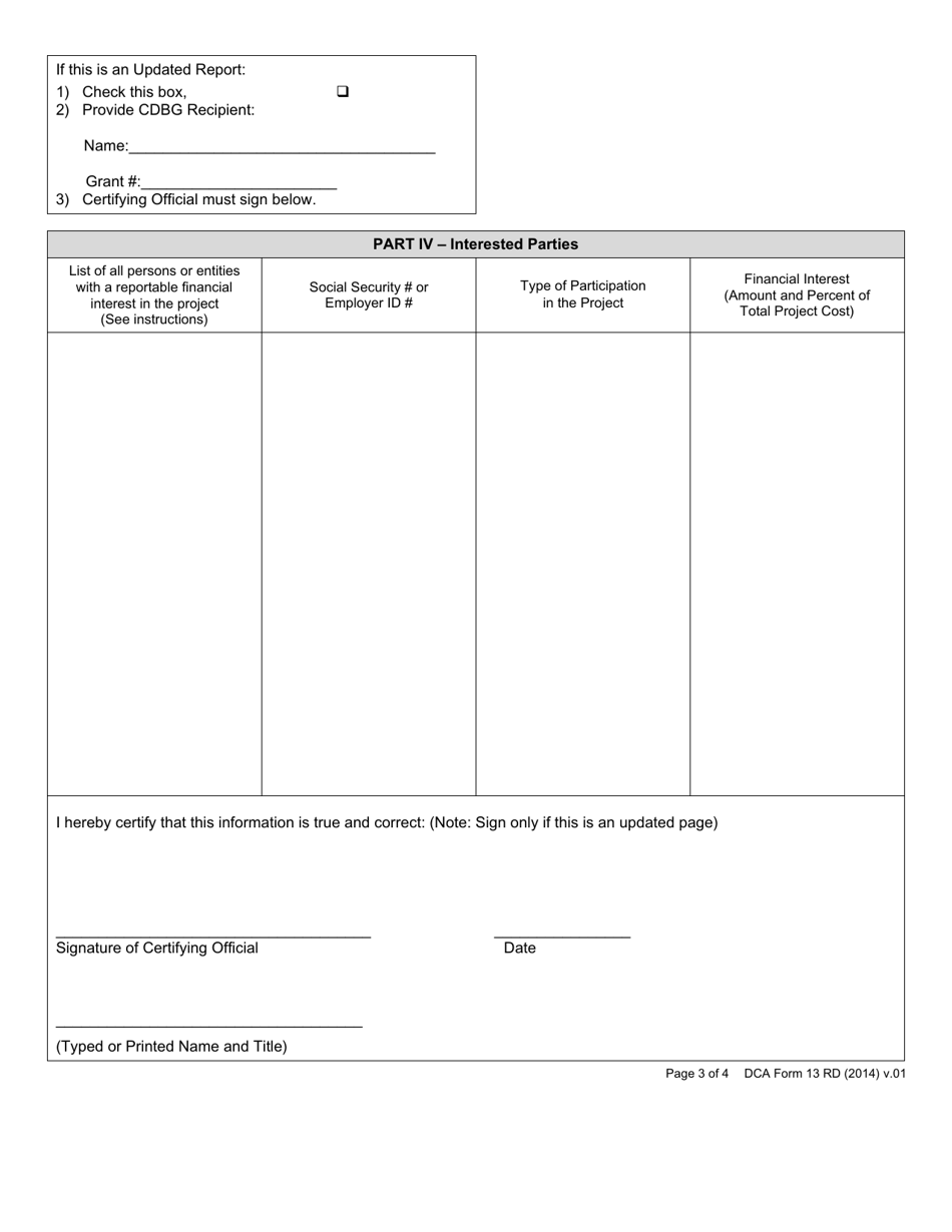 DCA Form 13 RD Disclosure Report - Cdbg / Redevelopment Fund Program - Georgia (United States), Page 3