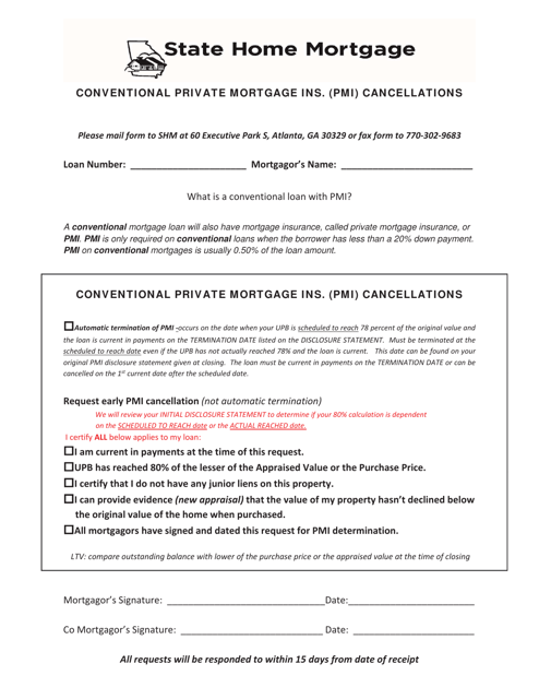 Official Conventional Cancellation Request Form - Georgia (United States) Download Pdf