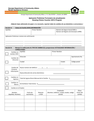 Document preview: Aplicacion Preliminar Formulario De Actualizacion -housing Choice Voucher (Hcv) Program - Georgia (United States) (Spanish)
