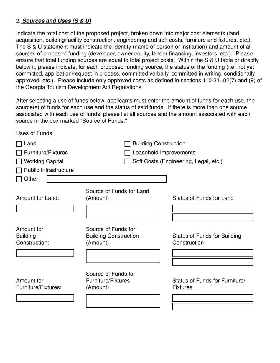 Georgia Tourism Development Act: Pre-application Form - Georgia (United States), Page 4