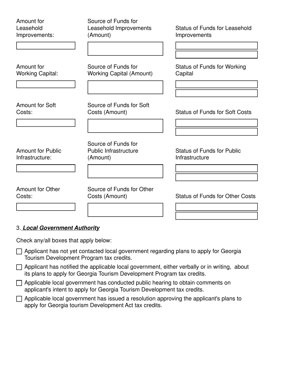 Georgia United States Georgia Tourism Development Act Pre Application Form Fill Out Sign 5268