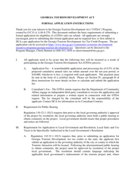Instructions for Georgia Tourism Development Act Program Application - Georgia (United States)