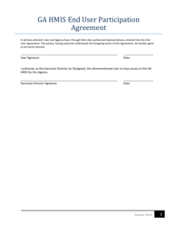 Ga Hmis End User Participation Agreement - Georgia (United States), Page 2