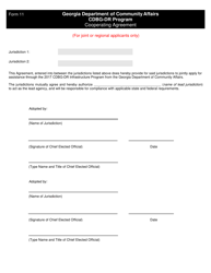 DCA Form 11 &quot;Cooperating Agreement - Cdbg-Dr Program&quot; - Georgia (United States)