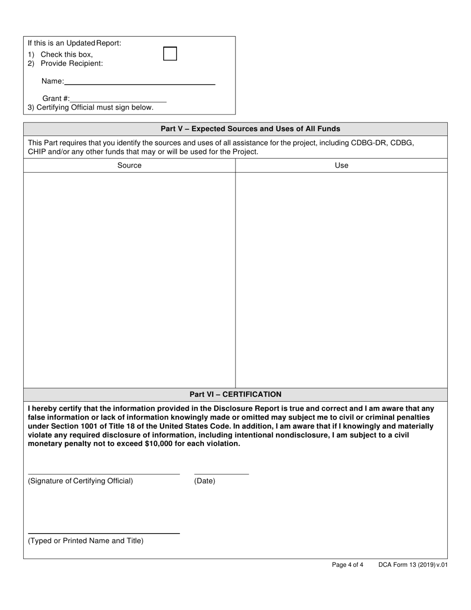 DCA Form 13 Disclosure Report - Cdbg-Dr Program - Georgia (United States), Page 4