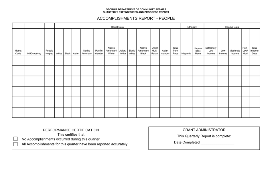 Quarterly Expenditures and Progress Report - Accomplishments for People - Georgia (United States), Page 4