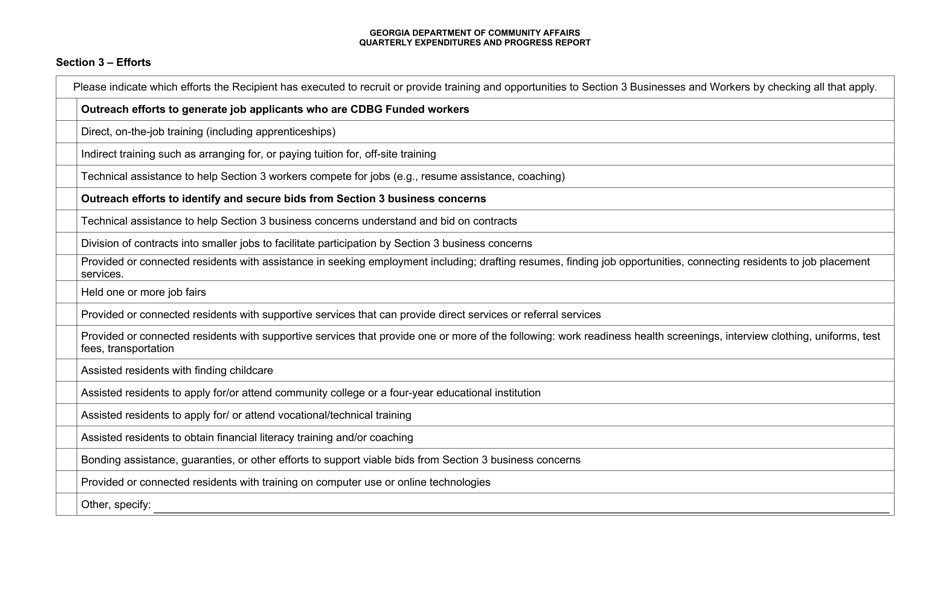 Quarterly Expenditures and Progress Report - Accomplishments for Housing - Georgia (United States), Page 2