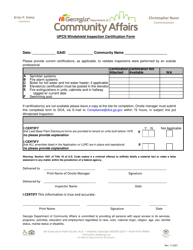 Document preview: Upcs Windshield Inspection Certification Form - Georgia (United States)