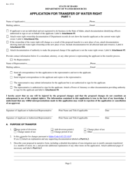 Application for Transfer of Water Right - Idaho, Page 2