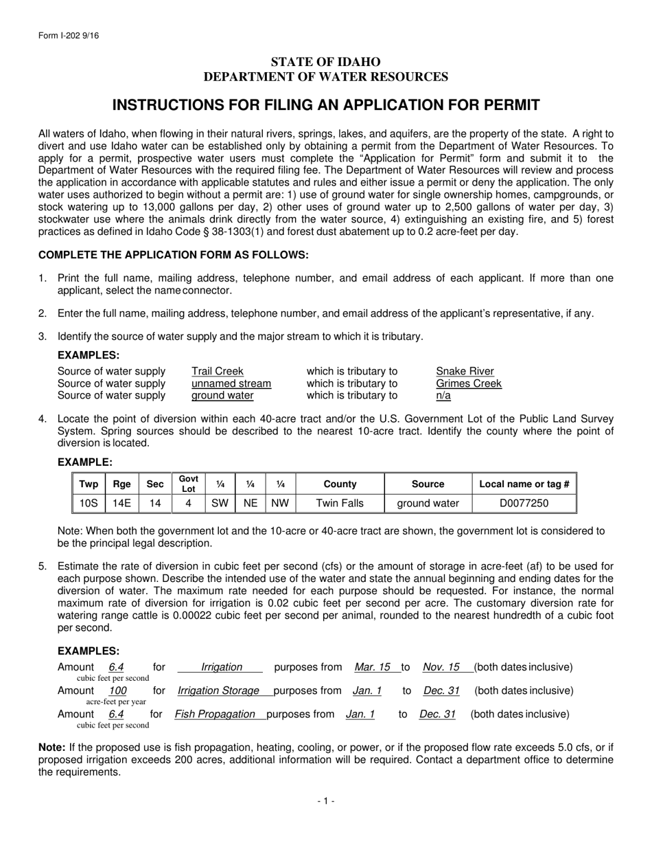 Download Instructions for Form 202 Application for Permit PDF  Templateroller