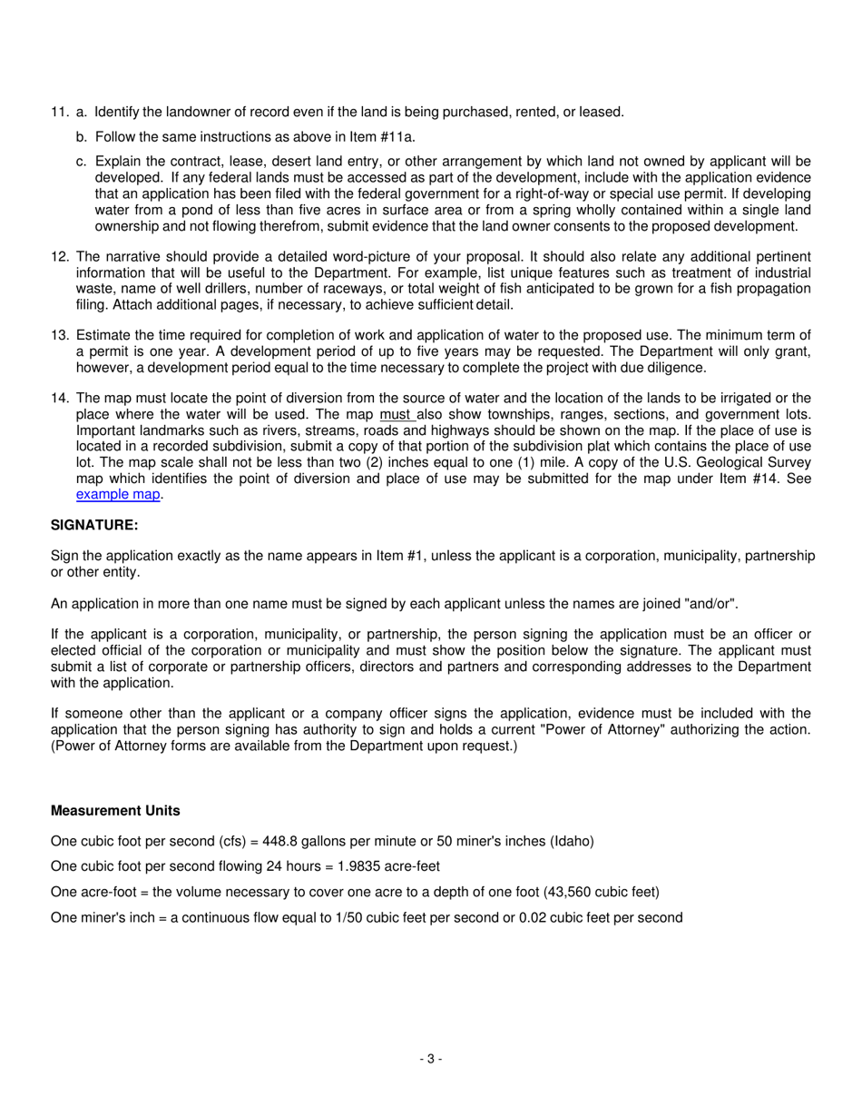 Instructions for Form 202 Application for Permit - Idaho, Page 3
