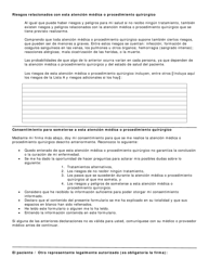 Consentimiento Medico Informado - Atencion Medica Y Procedimientos Quirurgicos - Texas (Spanish), Page 2